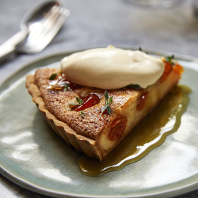 Honeyed kumquat frangipane tart.