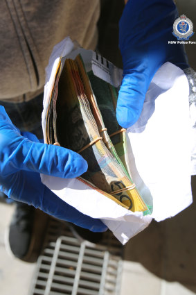 Cash seized from a Cromer storage unit.