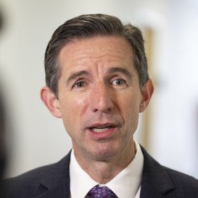 The opposition’s foreign affairs spokesman Simon Birmingham says Australia needs to sanction the three men.