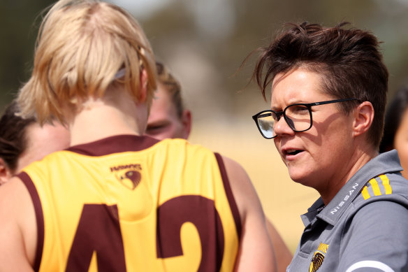 Time to move on: Hawthorn’s AFLW coach Bec Goddard.