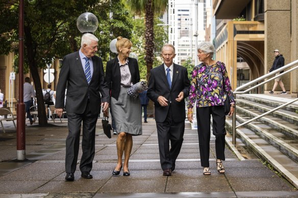 Ben Roberts-Smith’s parents Len and Sue (left) with Hugh and Jenny Poate. The Poates’ son Robert was killed in Afghanistan by Afghan army deserter Hekmatullah.