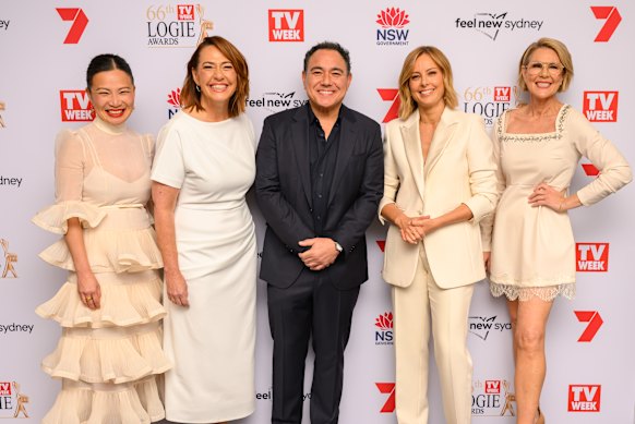 Gold Logie nominees (from left) Poh Ling Yeow, Lisa Millar, Sam Pang, Ally Langdon and Julia Morris.