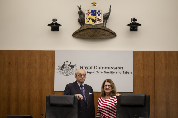 Aged care royal commissioners Tony Pagone and Lynelle Briggs.