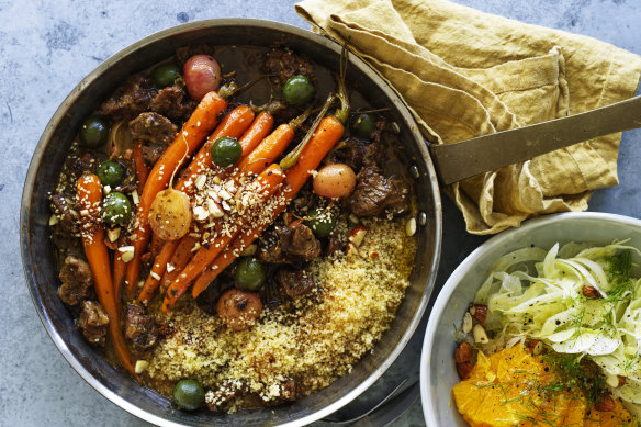 Lamb shoulder and carrot tagine.