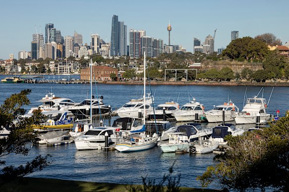 The plan to expand the marina opposite Cockatoo Island would allow double the number of vessels to moor.