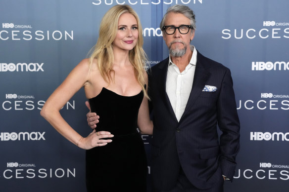 Justine Lupe with co-star Alan Ruck at Succession’s season four premiere.