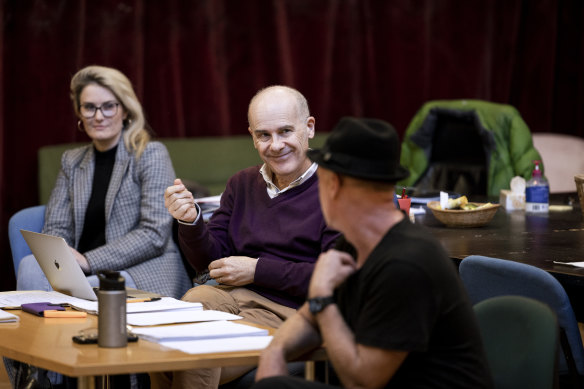 Tom Gleisner, with Bloom’s composer Kate Weston (left), wanted to celebrate all that was good about  aged care in his musical comedy. 