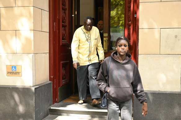 Antipas Kooc (left) and Anhail Kot leaving the Supreme Court of Victoria in March.