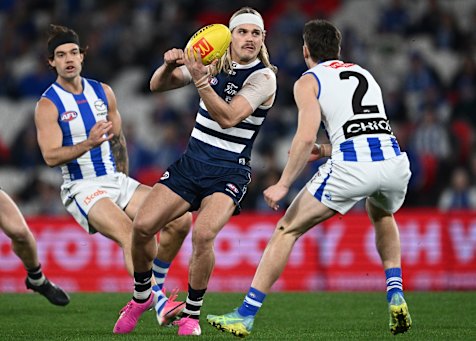 Geelong’s Bailey Smith is in rare form.