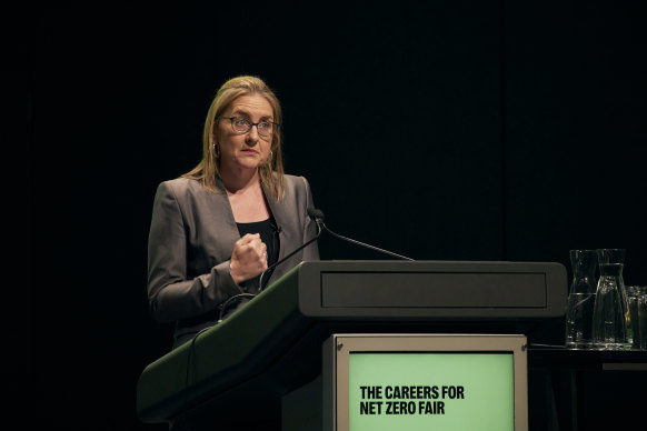 Premier Jacinta Allan at Careers for Net Zero in the Melbourne Convention and Exhibition Centre.
