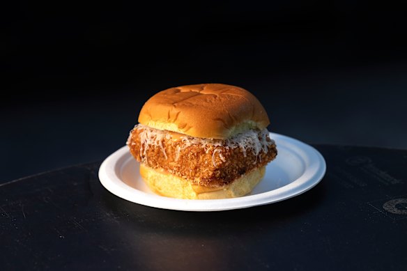 A deep-fried lasagne sambo at The Servo. 