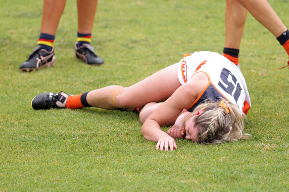 Brid Stack was injured in a practice game after a collision with Ebony Marinoff.