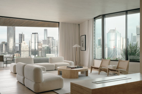 Residential building Riviere in Kangaroo Point is shortlisted for the 2024 Australian Interior Design Awards. 