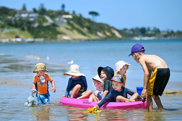 A day at the beach can be filled with activities.