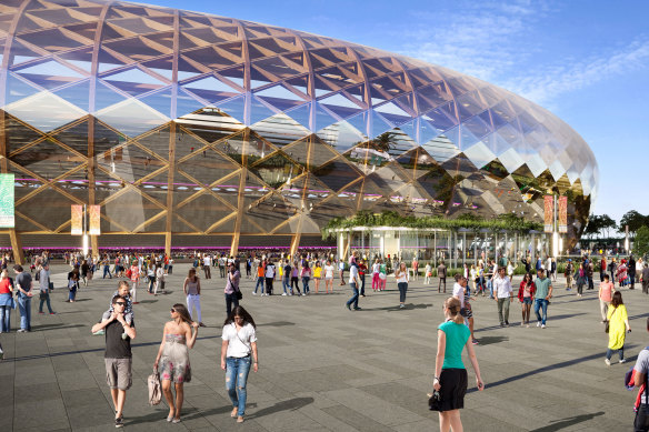 The 60,000-seat stadium would be made of timber.