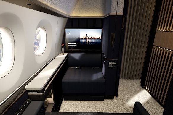 The First Class Suite has seats that recline into near 210-centimetre-long single beds.