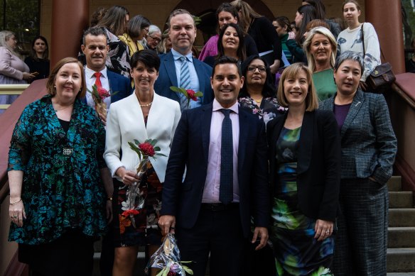 NSW MPs and members of the public after the passing of the bill to decriminalise abortion in NSW.