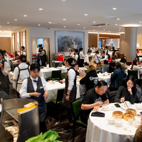 The dining room.
