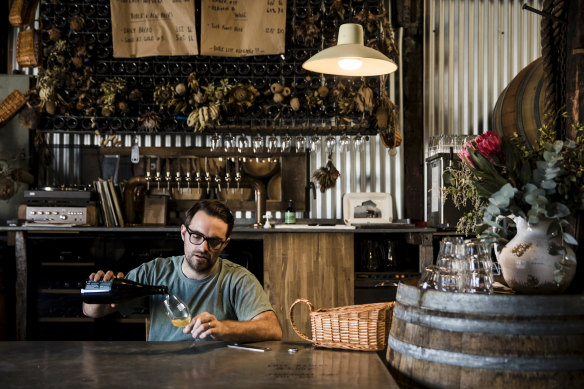 Topher Boehm at his Wildflower brewery in Marrickville.