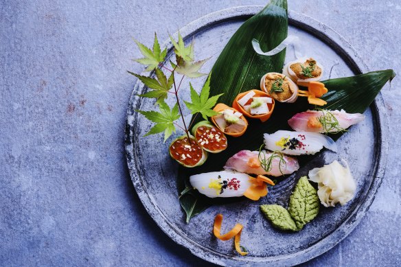 A selection of sushi at Azuma.