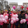 Pink vest childcare workers join French 'yellow vest' protests