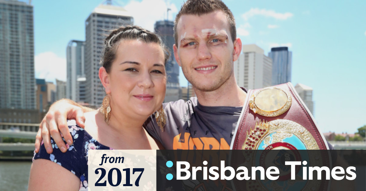 Boxer Jeff Horn is seen with his wife Joanna and child Isabelle during a  media opp at the Caxton Hotel in Brisbane, Wednesday, May 23, 2018. Jeff  Horn will face American Boxer