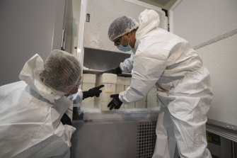 CSL scientists manufacture COVID vaccines at the company’s Broadmeadows production facility. 