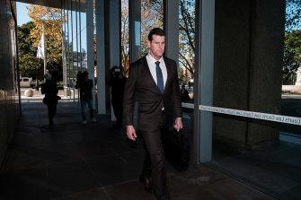 Ben Roberts-Smith outside the Federal Court in Sydney on Wednesday.