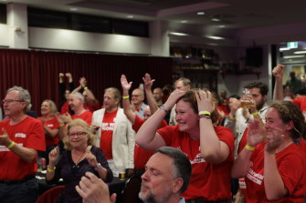 Swan Labor faithful react to their candidate Zaneta Mascarenhas winning her seat.
