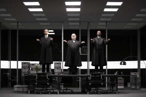 Adam Godley, Simon Russell Beale and Adrian Lester star in The Lehman Trilogy on Broadway.