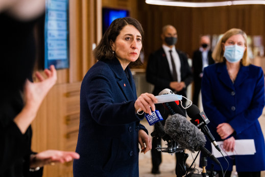 Premier Gladys Berejiklian has again cited targets of between 50 and 60 per cent vaccination rates as triggers to easing restrictions. 