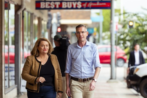NSW Liberal MP for Goulburn Wendy Tuckerman, seen campaigning with former premier Dominic Perrottet, has won her seat after six days of waiting.