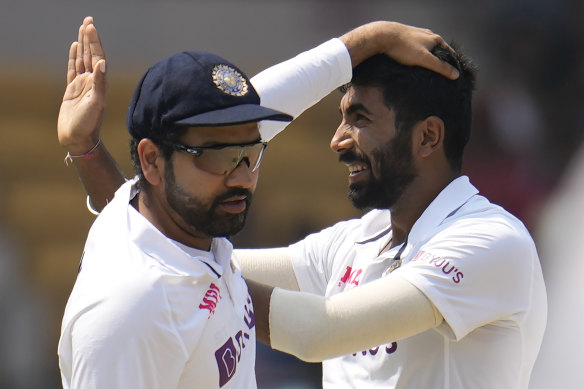India captain Rohit Sharma (left) is without injured paceman Jasprit Bumrah.