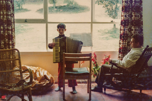 Father-son time: Anthony Schulz practises while his father, Werner Schulz, looks on, circa 1976.