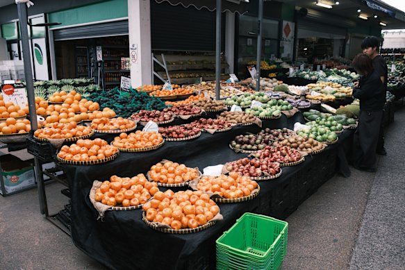 The fruit and vegetable markets.