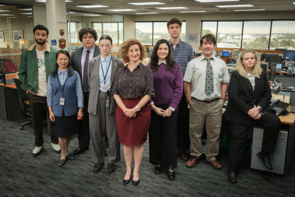 Ward with the cast of <i>The Office</i>.