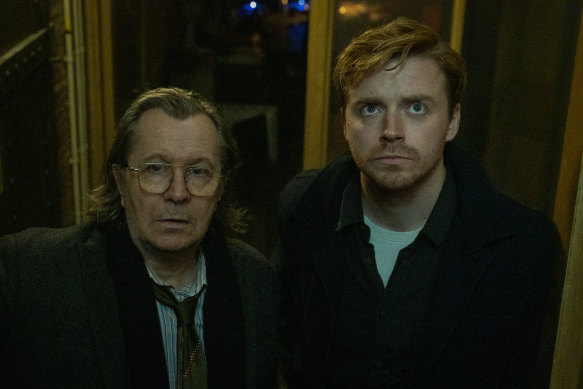 Gary Oldman as Jackson Lamb and Jack Lowden as River Cartwright in Slow Horses.