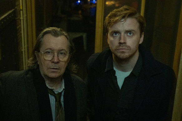 Gary Oldman as Jackson Lamb and Jack Lowden as River Cartwright in Slow Horses.