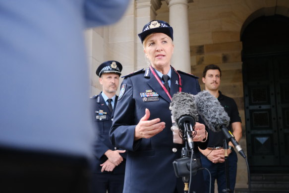 Queensland Police Commissioner Katarina Carroll said she was proud of the way police were balancing “multiple competing imperatives in an extremely challenging environment”.