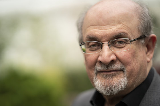 Salman Rushdie pictured before he was attacked in August last year. His latest novel is rooted in fact.