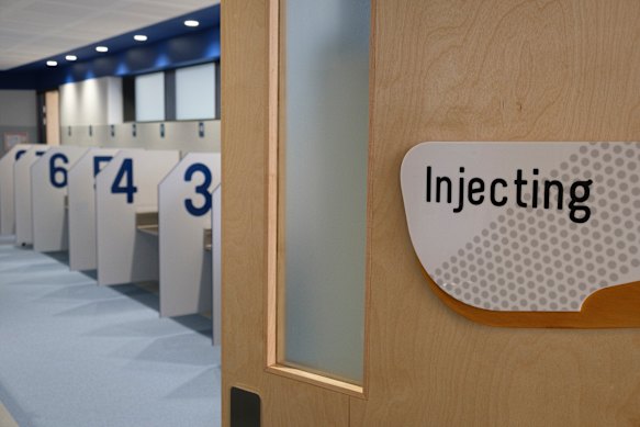 Inside the safe injecting room in North Richmond.