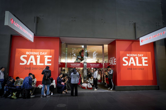 The line for Lotte Duty Free was snaking around the block.