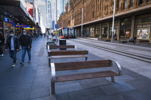 A quiet George Street in Sydney's CBD.