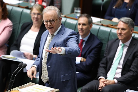Prime Minister Anthony Albanese in parliament  today.