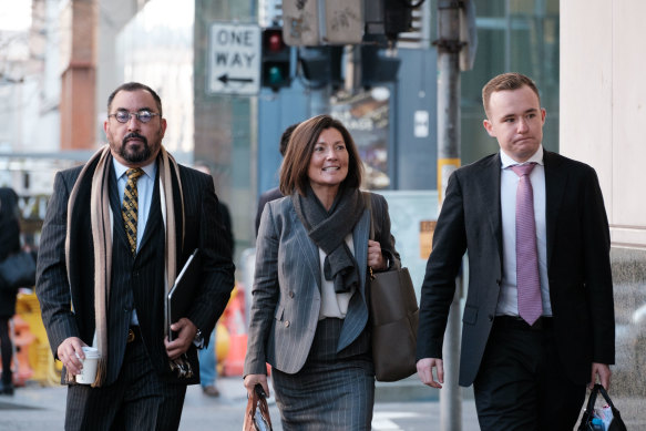 Helen Rosamond arrives at court.