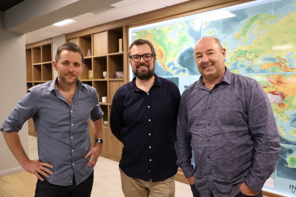 Inspiring Vacations co-founders (from left) James Cathie, Brendon Cooper and Paul Ryan.