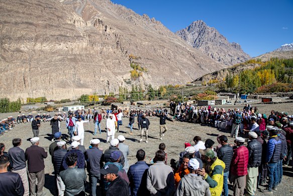 The writer and his tour group were invited to a wedding.