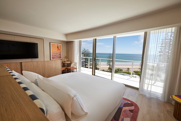 Bedroom with beach view.