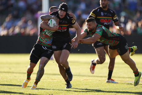 The Dubbo home-town hero bagged a hat-trick for Penrith on Sunday.