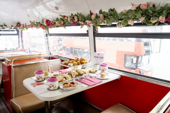 See London from a red double-decker bus.